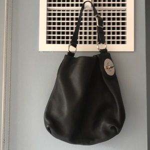 Coach bucket bag, black leather